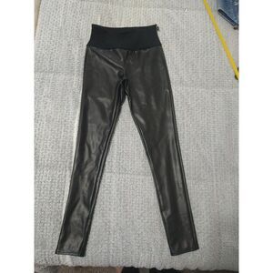 Spanx Assets Faux Leather Pants Small Black Y2K Sexy